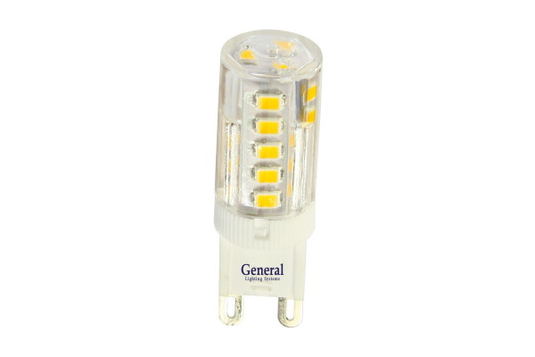Лампа светодиодная G9 5W 220V 4500K пластик General - фото 1 - id-p215619095