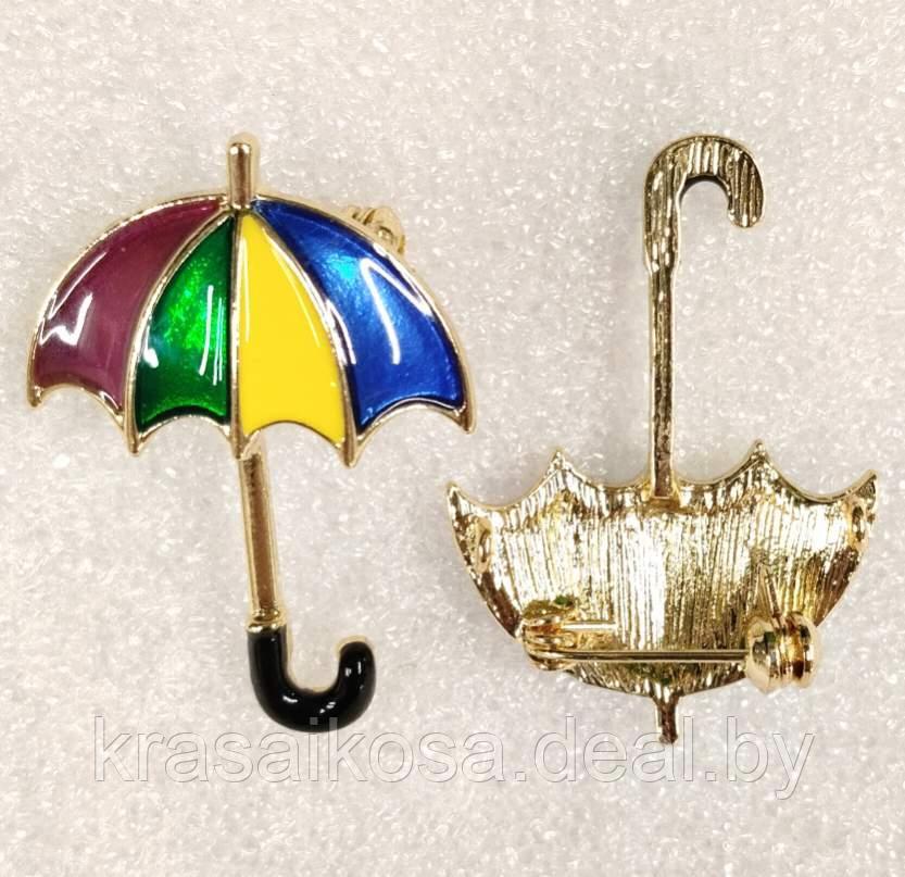 Брошь Зонтик разноцветный красивая украшение бижутерия брошка зонт - фото 1 - id-p132749348