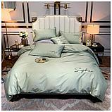 Комплект постельного белья 2-x спальный MENCY ЖАТКА Светло зеленый, фото 2