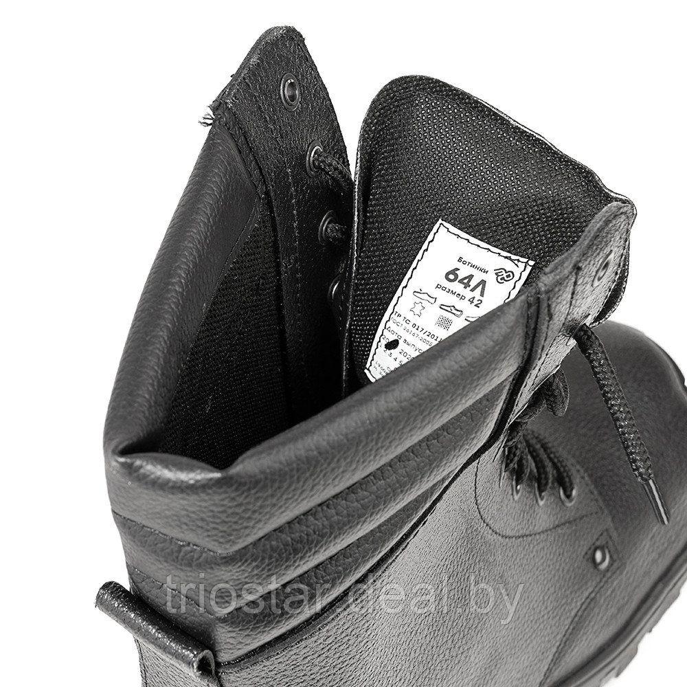 Берцы (ботинки) кожаные 64Л (лето/деми, цвет черный) - фото 2 - id-p216219648