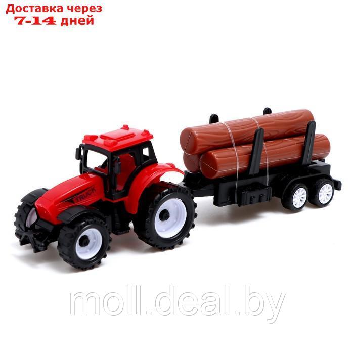Набор инерционных тракторов "Фермер" с прицепом, 3 штуки - фото 6 - id-p216348273