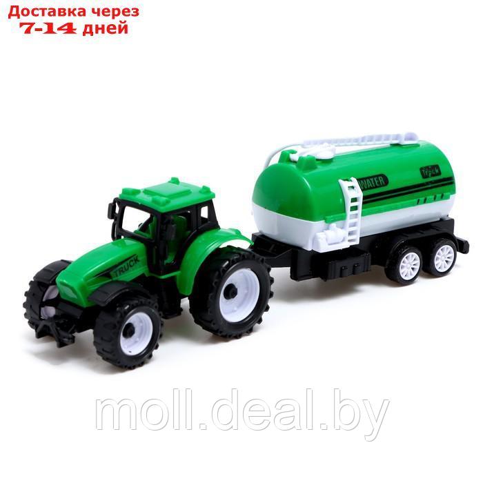 Набор инерционных тракторов "Фермер" с прицепом, 3 штуки - фото 7 - id-p216348273