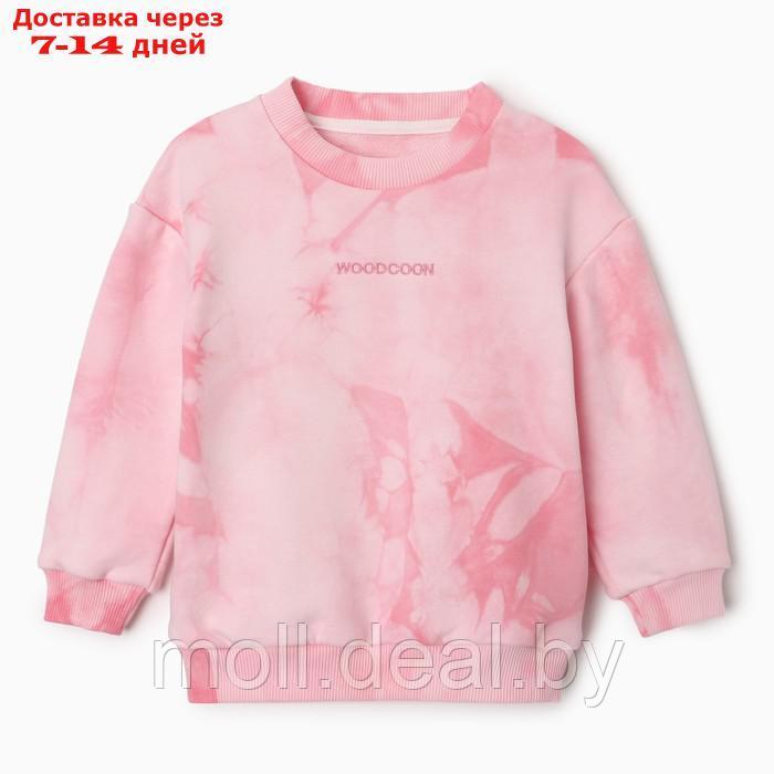 Свитшот "Тай-дай" для девочки, цвет розовый, рост 110 см - фото 1 - id-p216353973