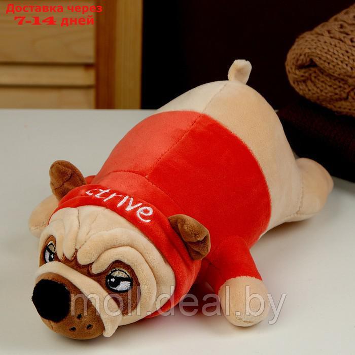 Мягкая игрушка "Мопс", 30 см, цвет красный - фото 1 - id-p216354969