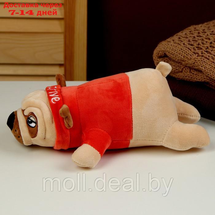 Мягкая игрушка "Мопс", 30 см, цвет красный - фото 2 - id-p216354969