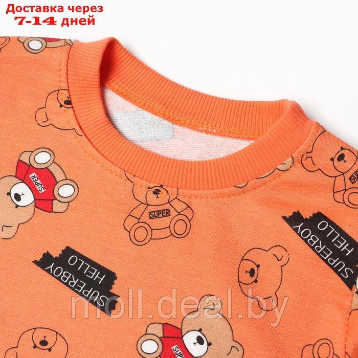 Комплект для мальчика (лонгслив,брюки), цвет оранжевый, рост 86 см - фото 2 - id-p216355010