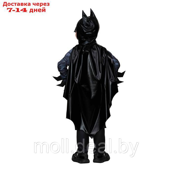 Карнавальный костюм "Бэтмэн" без мускулов, сорочка, брюки, маска, плащ, р.122-64 - фото 3 - id-p216348953