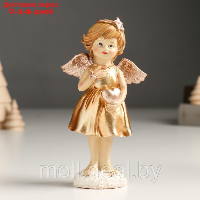 Сувенир полистоун "Девочка-ангел в золотом платье, с сердцем" МИКС 4х7х14 см - фото 2 - id-p216354260