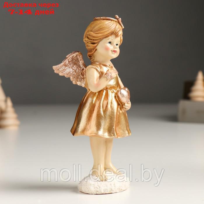 Сувенир полистоун "Девочка-ангел в золотом платье, с сердцем" МИКС 4х7х14 см - фото 3 - id-p216354260