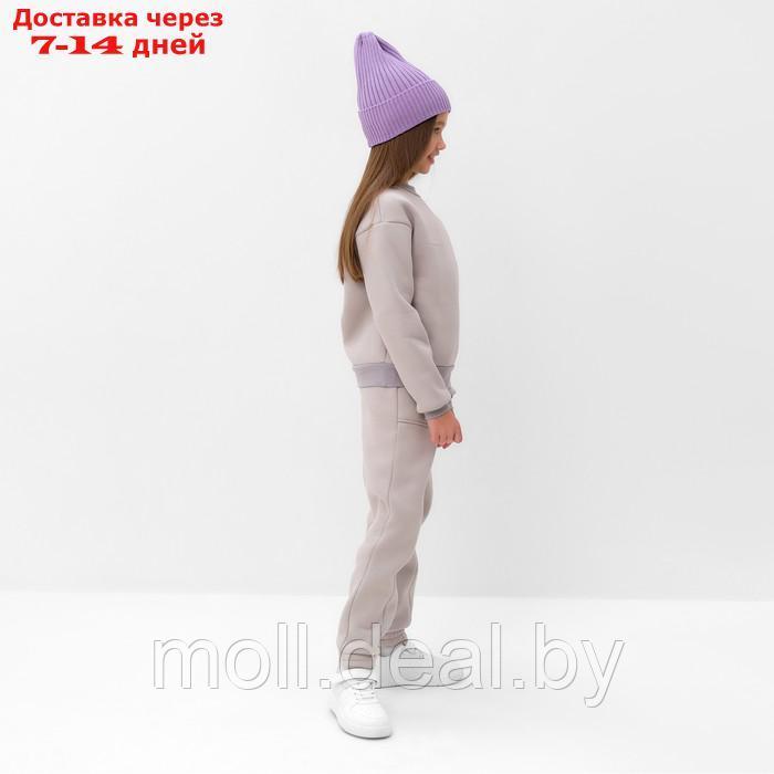 Костюм детский с начёсом (свитшот, брюки) MINAKU, цвет серый, рост 134 см - фото 10 - id-p216355247