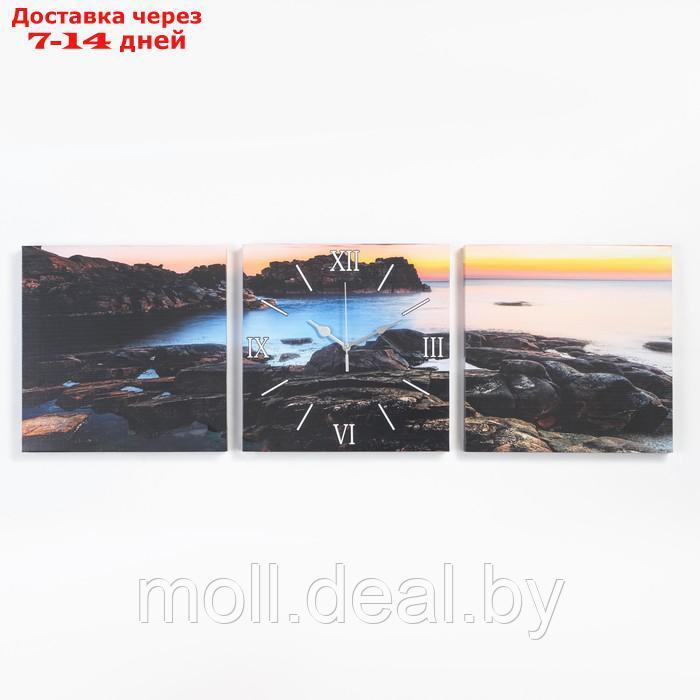 Часы настенные модульные, серия: Природа, "Море", 35 х 110 см