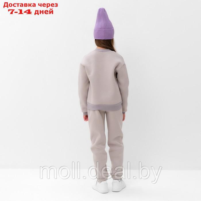 Костюм детский с начёсом (свитшот, брюки) MINAKU, цвет серый, рост 140 см - фото 2 - id-p216355265