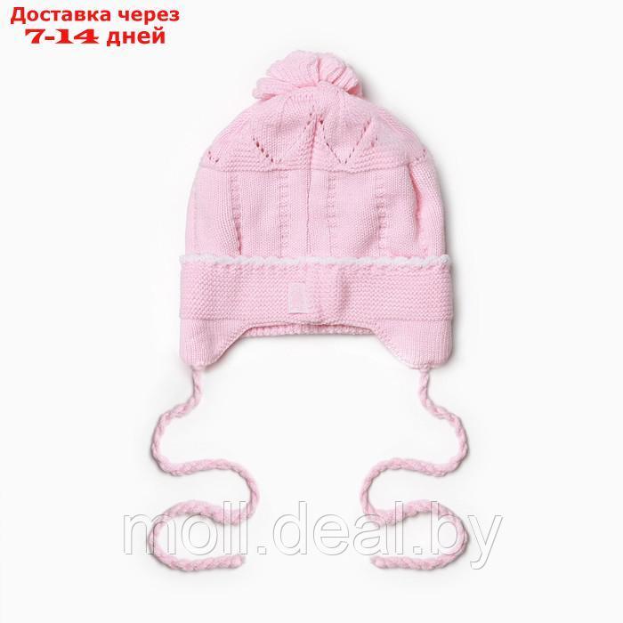 Шапка детская, цвет розовый, размер 38-40 - фото 3 - id-p216355300