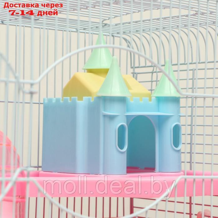 Клетка для грызунов "Пижон", укомплектованная с замком, 37 х 27 х 30 см, розовая - фото 4 - id-p216349628