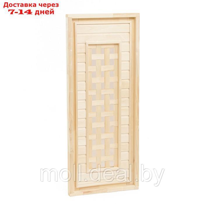 Дверь для бани и сауны стеклянная "Плетёнка", размер коробки 170х70 см, 4 мм - фото 3 - id-p216353575