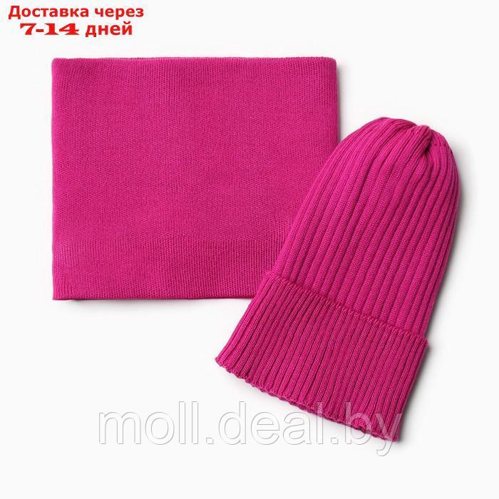 Комплект для девочки (снуд и шапка), цвет малина, размер 48-52 - фото 1 - id-p216353741