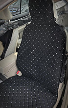 Накидки на сиденья черный вельвет с светлой отстрочкой / передние 2 шт.