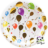 Тарелка 180 мм Воздушные шары, разноцветные, металлик 6 шт
