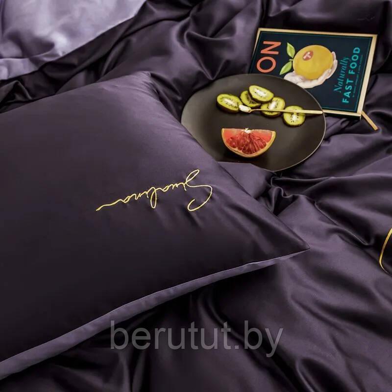 Комплект постельного белья 2-x спальный MENCY ЖАТКА Фиолетовый / простыня на резинке - фото 4 - id-p216367939