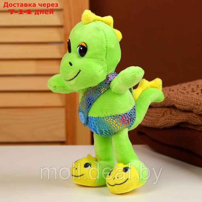 Мягкая игрушка "Дракоша" в тапочках, 22 см, цвет зеленый - фото 3 - id-p216353763
