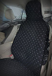 Накидки на сиденья черный вельвет с светлой отстрочкой / передние 2 шт., фото 4
