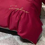 Комплект постельного белья 2-x спальный MENCY ЖАТКА Красный / простыня на резинке, фото 2