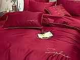 Комплект постельного белья 2-x спальный MENCY ЖАТКА Красный / простыня на резинке, фото 3