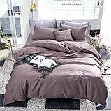 Комплект постельного белья 2-x спальный MENCY ЖАТКА Шоколадный / простыня на резинке, фото 2