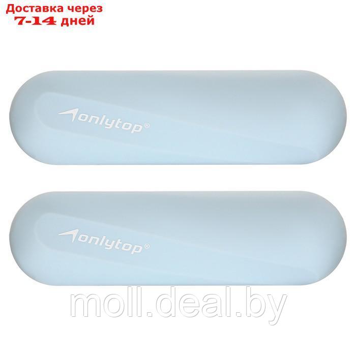 Гантели Onlytop для универсального отягощения 2 х 1 кг, цвет серо-голубой - фото 2 - id-p216354781