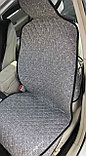Накидки на сиденья серый лен с светлой отстрочкой / передние 2 шт., фото 2