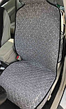 Накидки на сиденья серый лен с светлой отстрочкой / передние 2 шт., фото 4