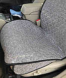 Накидки на сиденья серый лен с светлой отстрочкой / передние 2 шт., фото 6