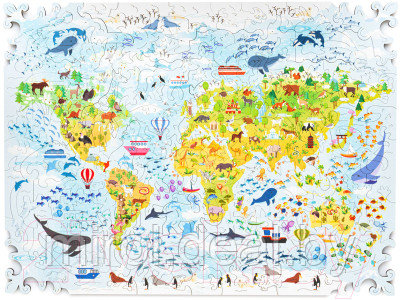 Пазл Rugo Детская карта мира / KidsMapXL - фото 1 - id-p216369088
