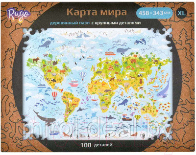 Пазл Rugo Детская карта мира / KidsMapXL - фото 2 - id-p216369088