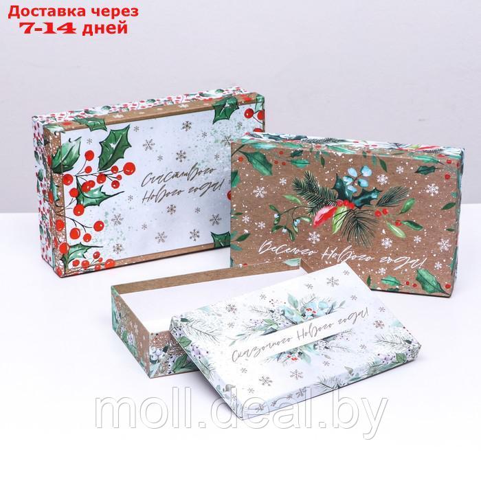 Набор коробок 3 в 1 "Новогодняя композиция", 29 х 19 х 8 - 24 х 14 х 5 см - фото 1 - id-p216354864