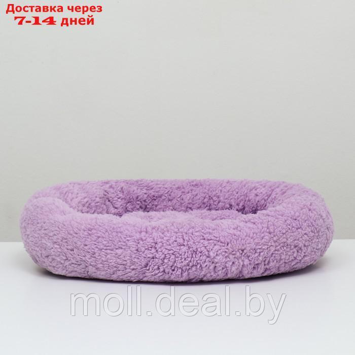 Лежанка для собак и кошек "Уют", мягкий мех, 50 х 42 х 11 см, фиолетовая - фото 3 - id-p216354895