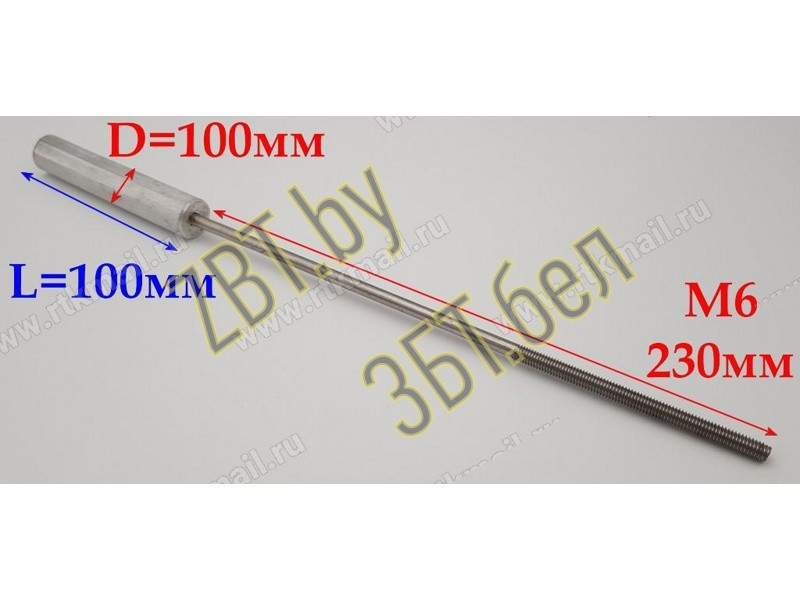 Анод магниевый для электрического водонагревателя AM606 / D=18 L=100 M6x230mm - фото 1 - id-p139609539