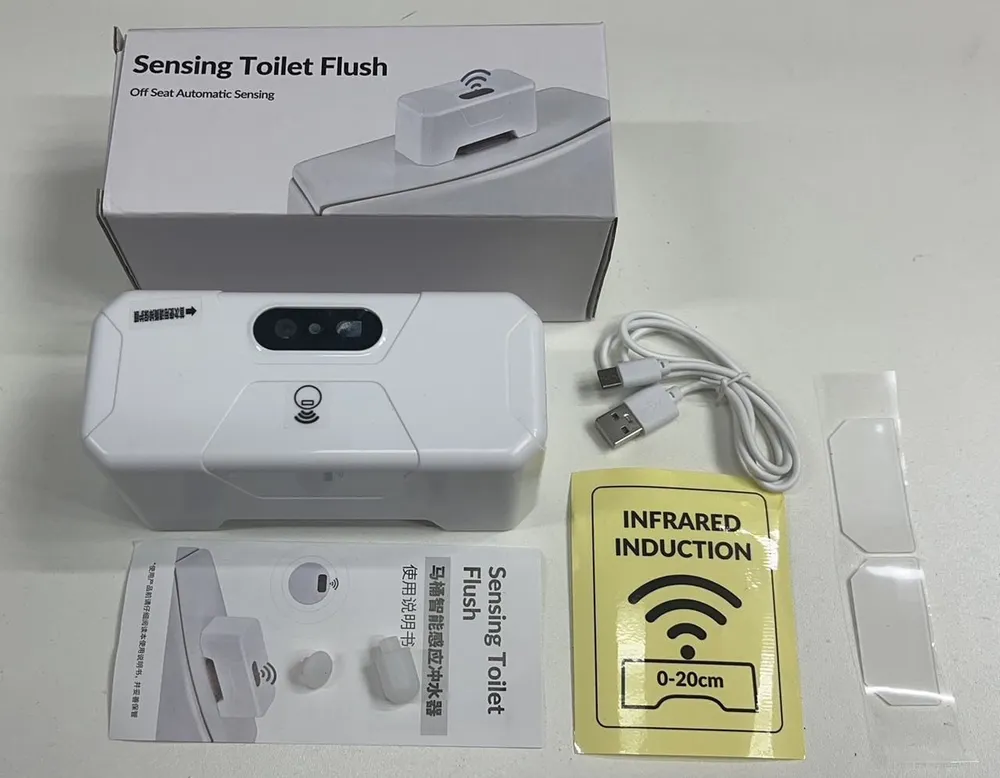 Кнопка-смыватель для бачка унитаза бесконтактная Sensing Toilet Flush PD-CSQ-01A (3 переходника, USB зарядка) - фото 8 - id-p216372893