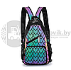 Светящийся рюкзак-сумка Хамелеон, светоотражающий неоновый мини рюкзак Молния, фото 6