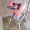 Стульчик для кормления ребенка Bestbaby розово/фиолетовый, фото 6