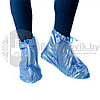 Защитные чехлы (дождевики, пончи) для обуви от дождя и грязи с подошвой цветные р-р 39-40 (L) Синие, фото 4