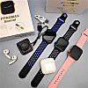 Набор Умные часы I7PROMAX Special Watch Series 8 2022   наушники (зарядный кейс, силиконовые браслеты) Розовые, фото 9