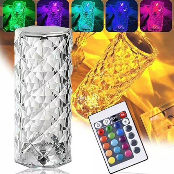 Настольная USB лампа - ночник Rose Diamond table lamp (16 цветов, пульт ДУ) - фото 6 - id-p216373704