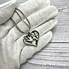 Парная подвеска Сердце на цепочках (2 цепочки, 2 половинки сердца) Серебро, фото 4