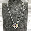 Парная подвеска Сердце на цепочках (2 цепочки, 2 половинки сердца) Серебро, фото 7