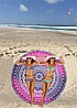 Круглое пляжное парео / селфи  коврик / пляжная подстилка / пляжное покрывало / пляжный коврик Пончик розовый, фото 10