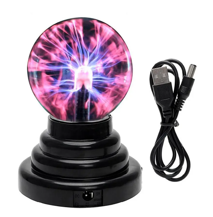 Плазменный шар Plasma light декоративная лампа Тесла, 8 см. / Магический ночник с молниями - фото 8 - id-p216372919