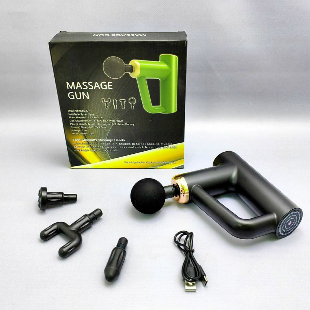 Компактный портативный массажер мышечный (массажный перкуссионный ударный пистолет) Massage Gun BX-790, 25W (4 - фото 4 - id-p216372932