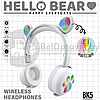 Беспроводные Bluetooth наушники Hello Bear BK-5 с подсветкой Розовый с красным, фото 10