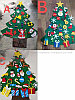Елочка из фетра с новогодними игрушками липучками Merry Christmas, подвесная, 93 х 65 см Декор С, фото 9